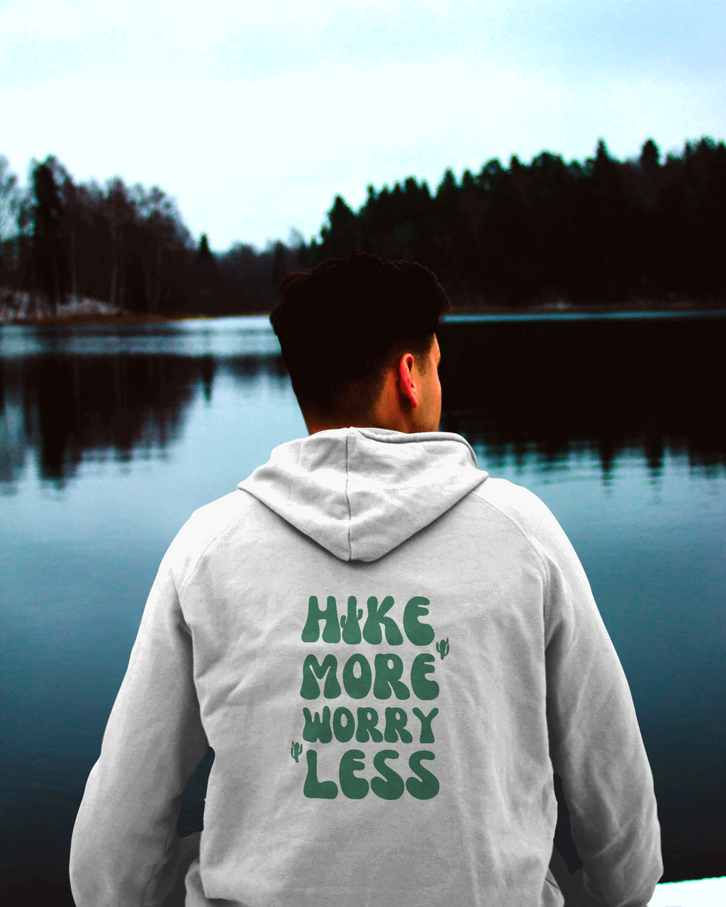 Hike More, Worry Less Fleece Hoodie