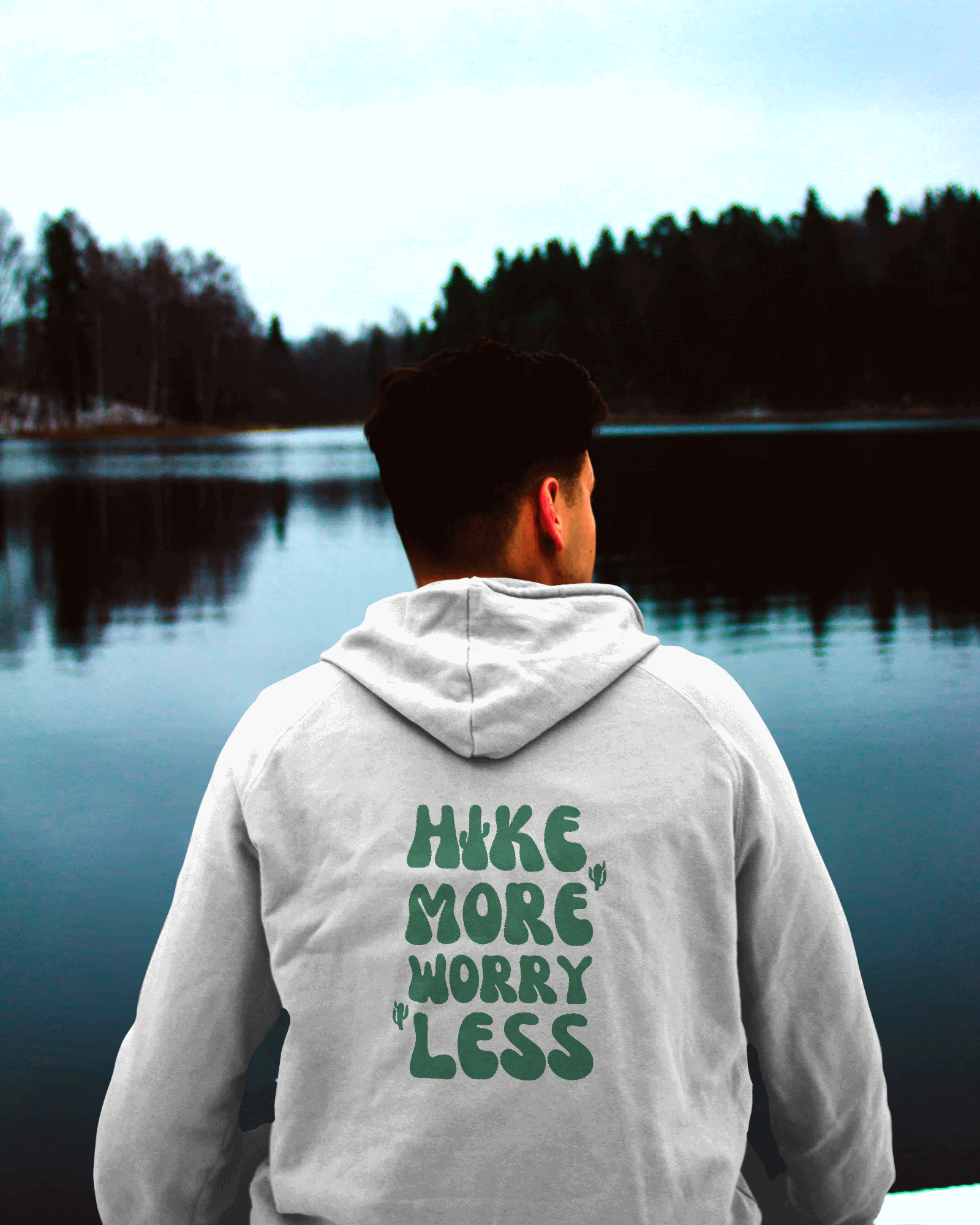 Hike More, Worry Less Fleece Hoodie